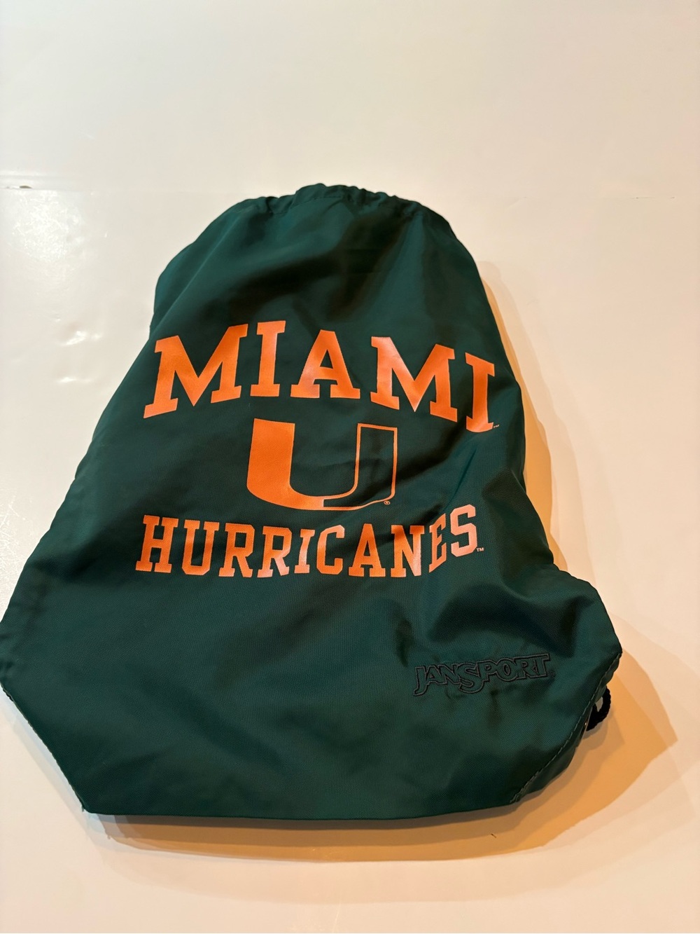 Jansport Green & Orange Miami Hurricanes Drawstring Backpack